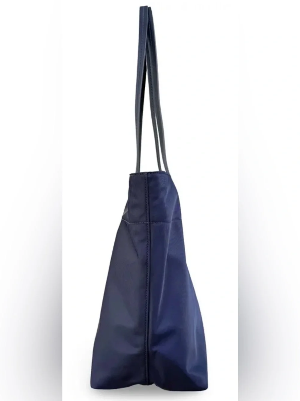 Tory Burch Navy Virginia Nylon Tote Zip Top Removable Canvas Strap EUC